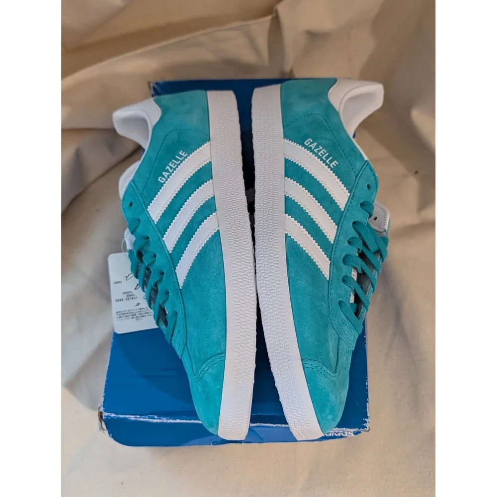 Adidas Originals Gazelle Hi-Res Aqua White Suede Sneakers EE5510 Mens 9 NEW